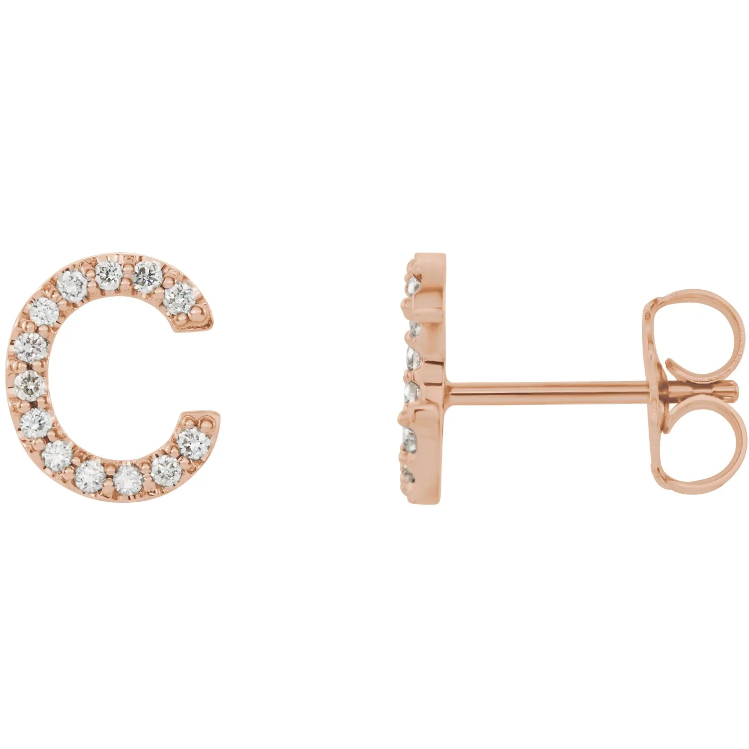 Diamond Initial Earring