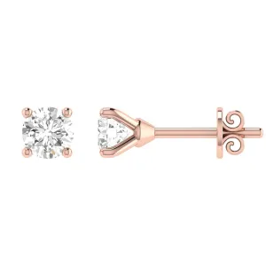 Diamond Stud Earrings with 1.00ct Diamonds in 18K Rose Gold - 18RCE100