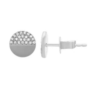 DISCO QUEEN PAVE CIRCLE DIAMOND STUD EARRINGS