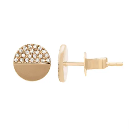 DISCO QUEEN PAVE CIRCLE DIAMOND STUD EARRINGS