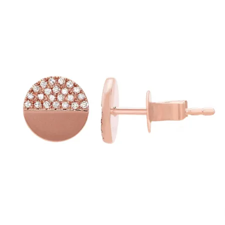 DISCO QUEEN PAVE CIRCLE DIAMOND STUD EARRINGS