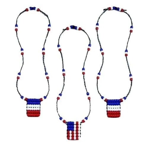 DIY Patriotic Beaded Necklaces (30 Pack)