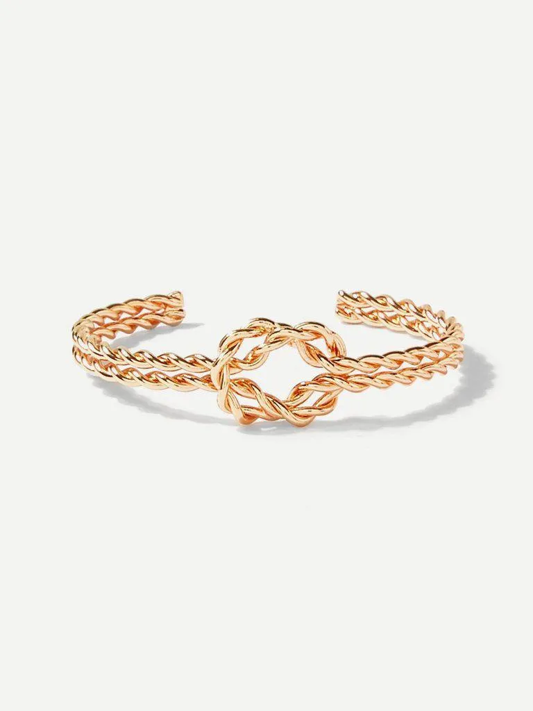 Double Layered Twist Cuff Bangle