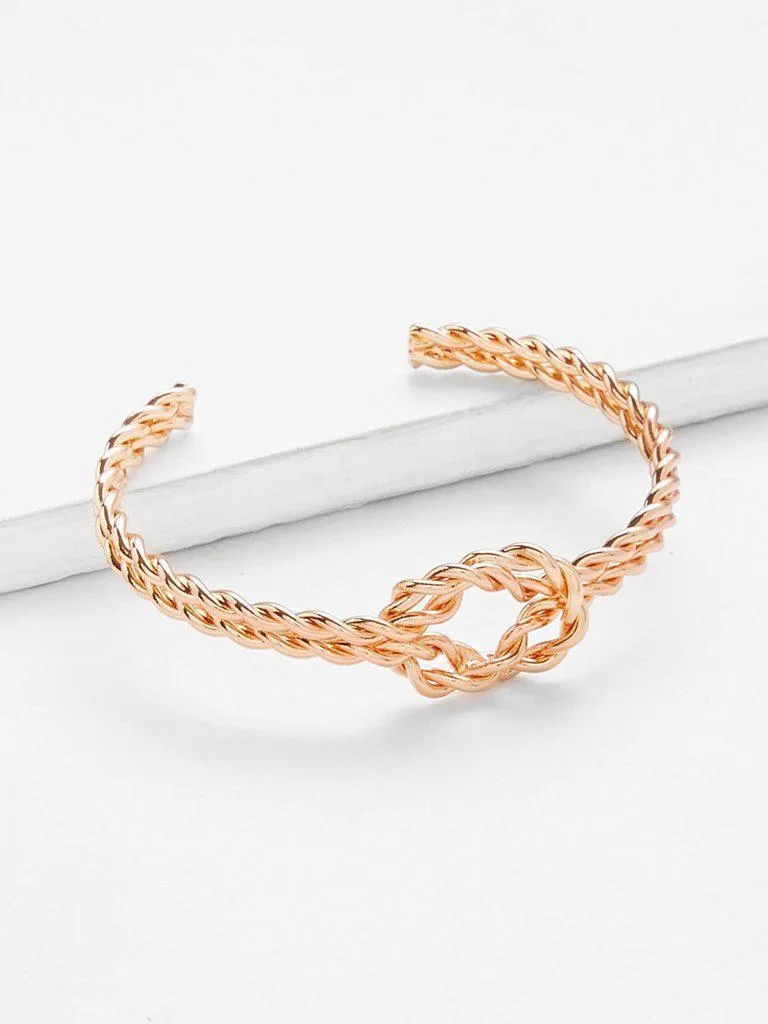 Double Layered Twist Cuff Bangle