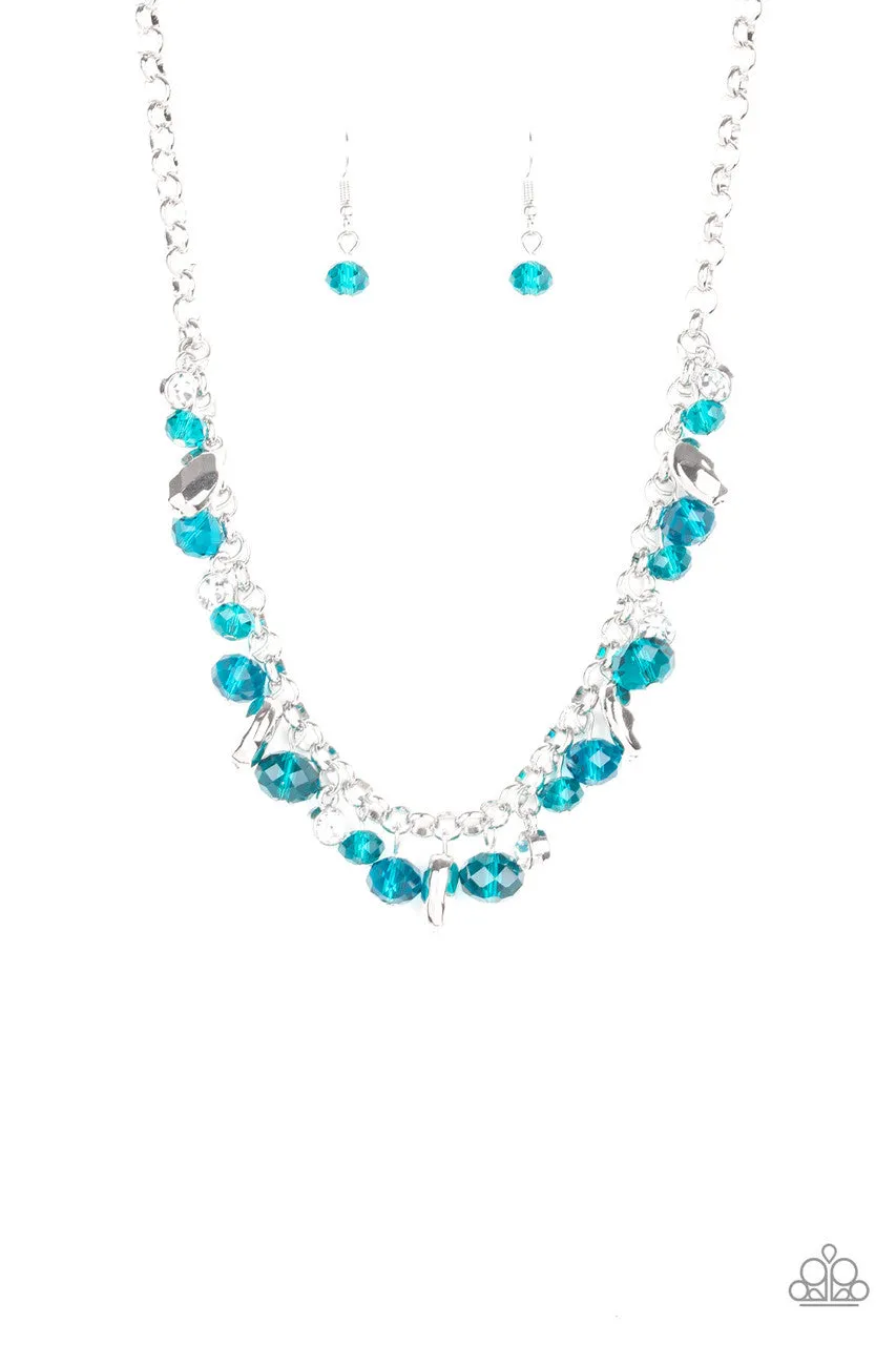 Downstage Dazzle Blue Paparazzi Necklace