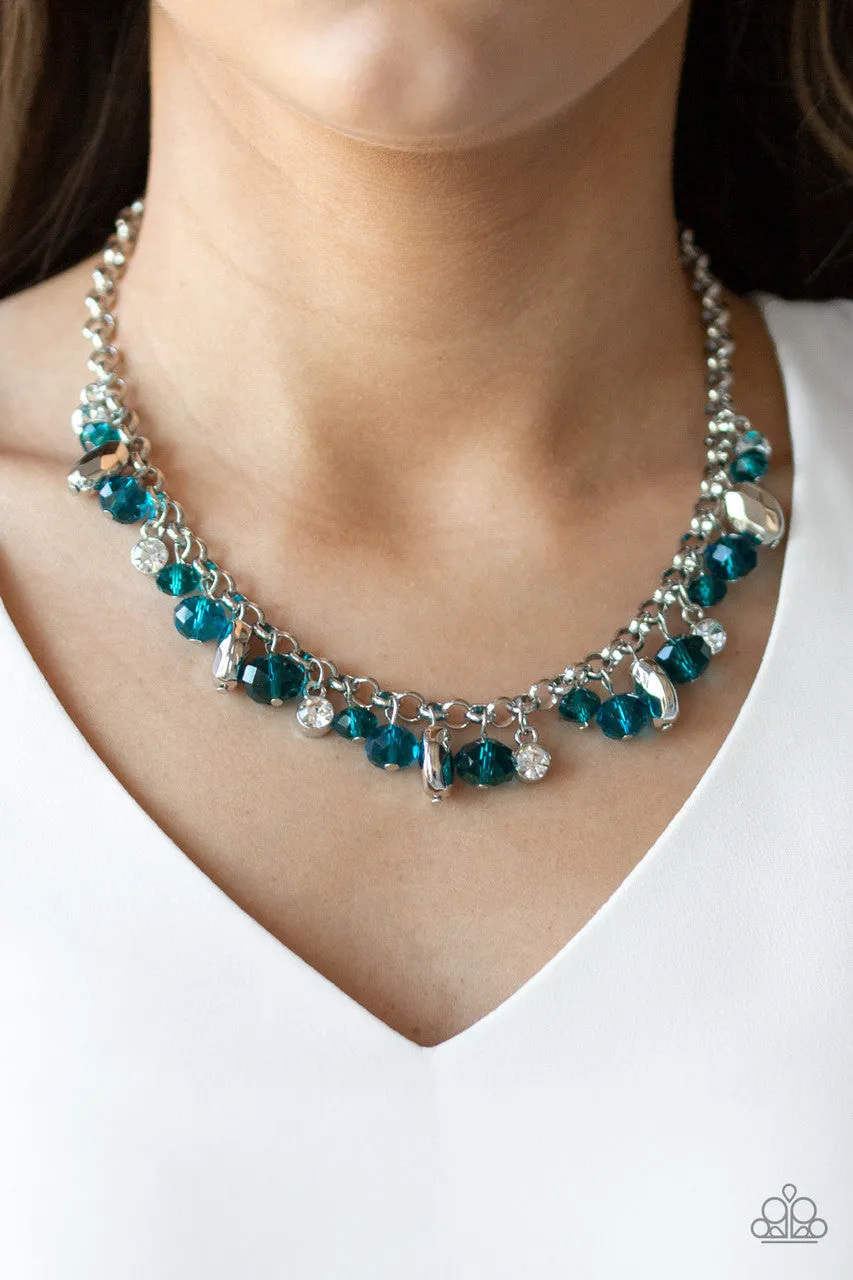 Downstage Dazzle Blue Paparazzi Necklace