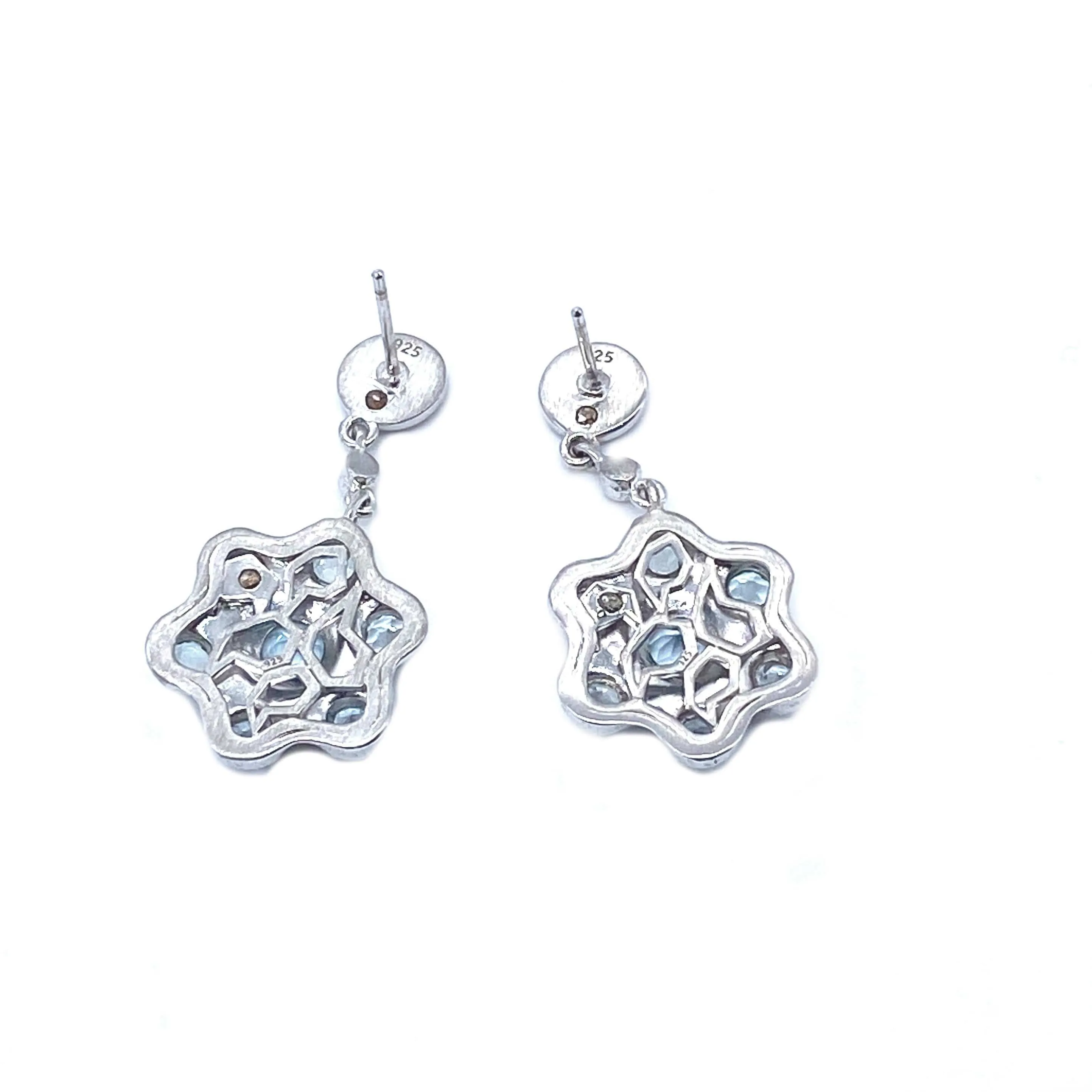 Dune Sterling Silver Blue Topaz drop earrings