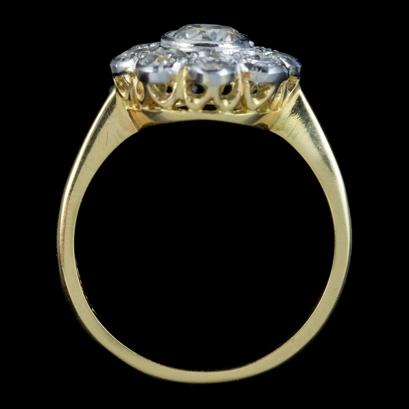 Edwardian Style Diamond Daisy Cluster Ring 1.66ct Of Diamond