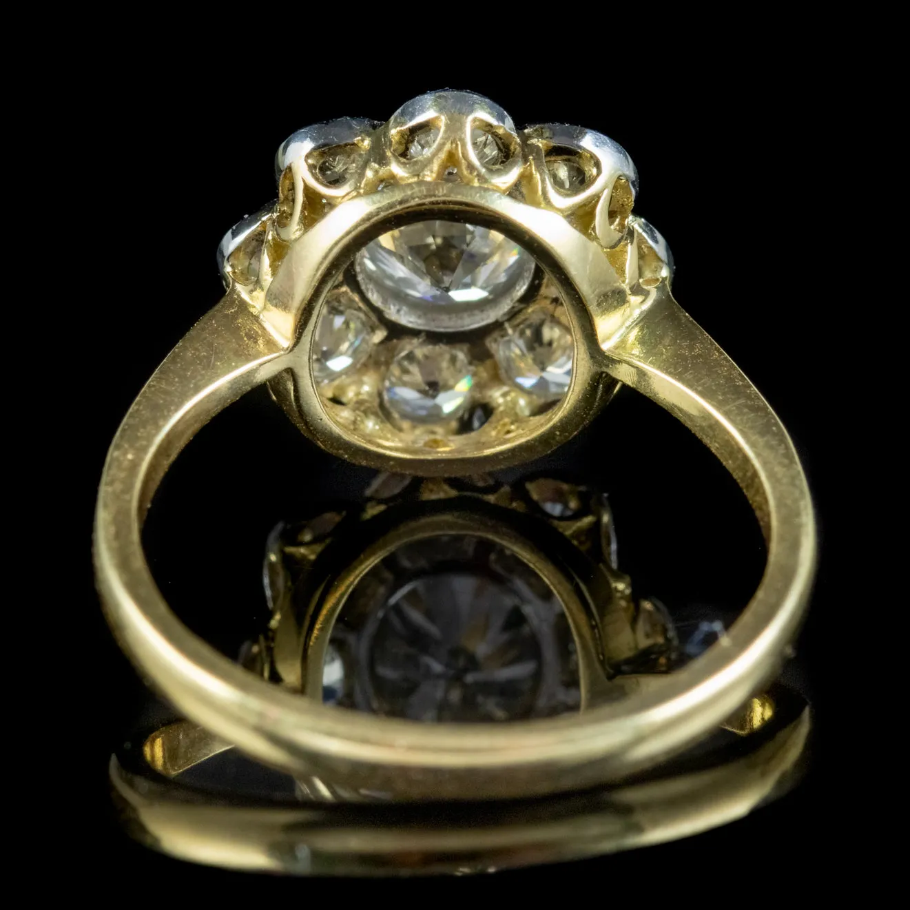 Edwardian Style Diamond Daisy Cluster Ring 1.66ct Of Diamond