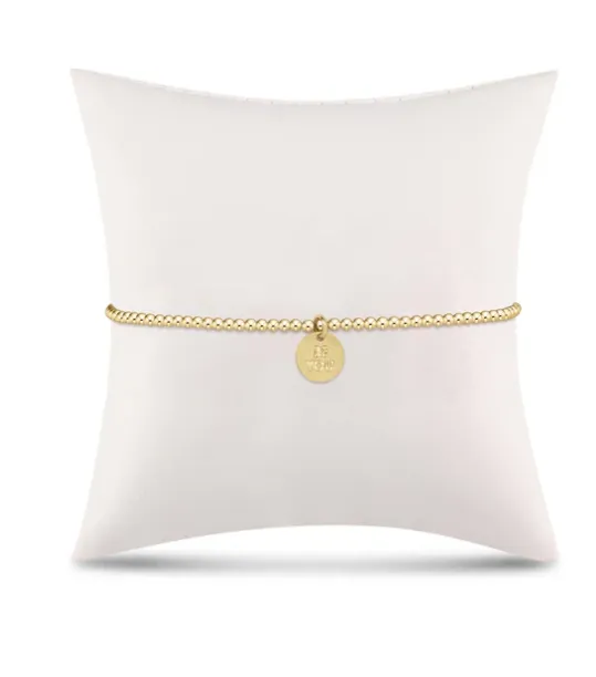 egirl Classic Gold 2mm Bead Bracelet - be you. Small Gold Disc