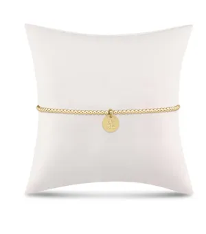 egirl Classic Gold 2mm Bead Bracelet - be you. Small Gold Disc