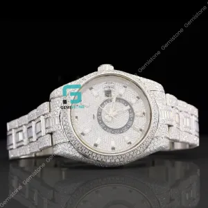 Elegant Custom Moissanite Fully Studded Iced Out VVS Watch