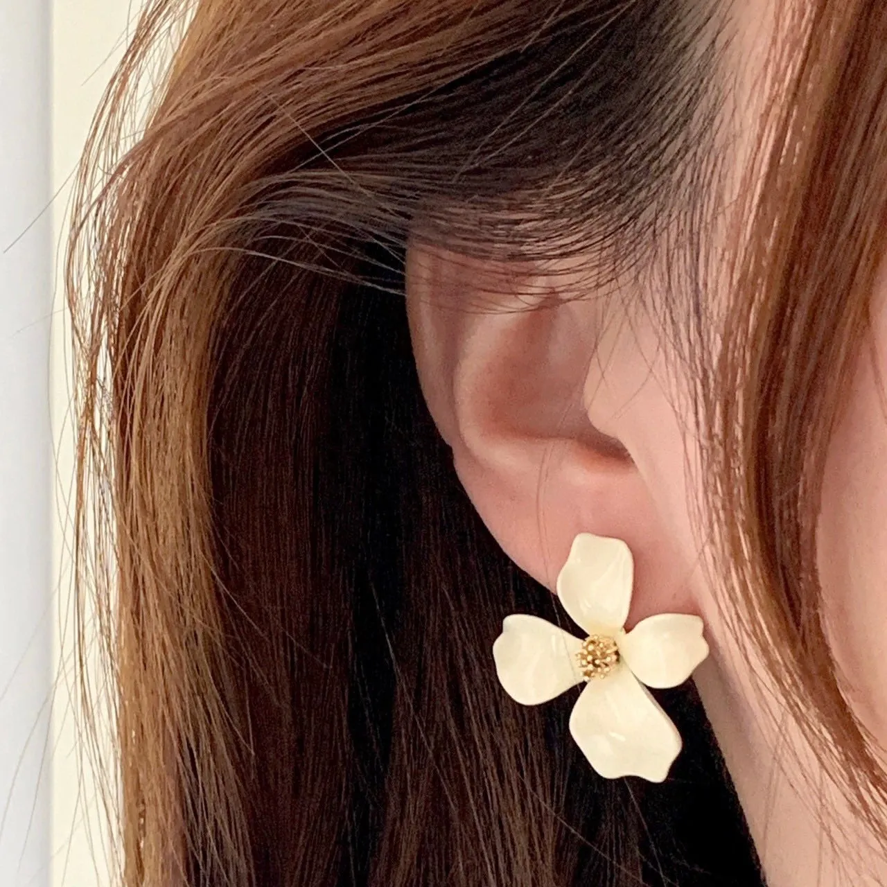 Enamel Flower Earrings