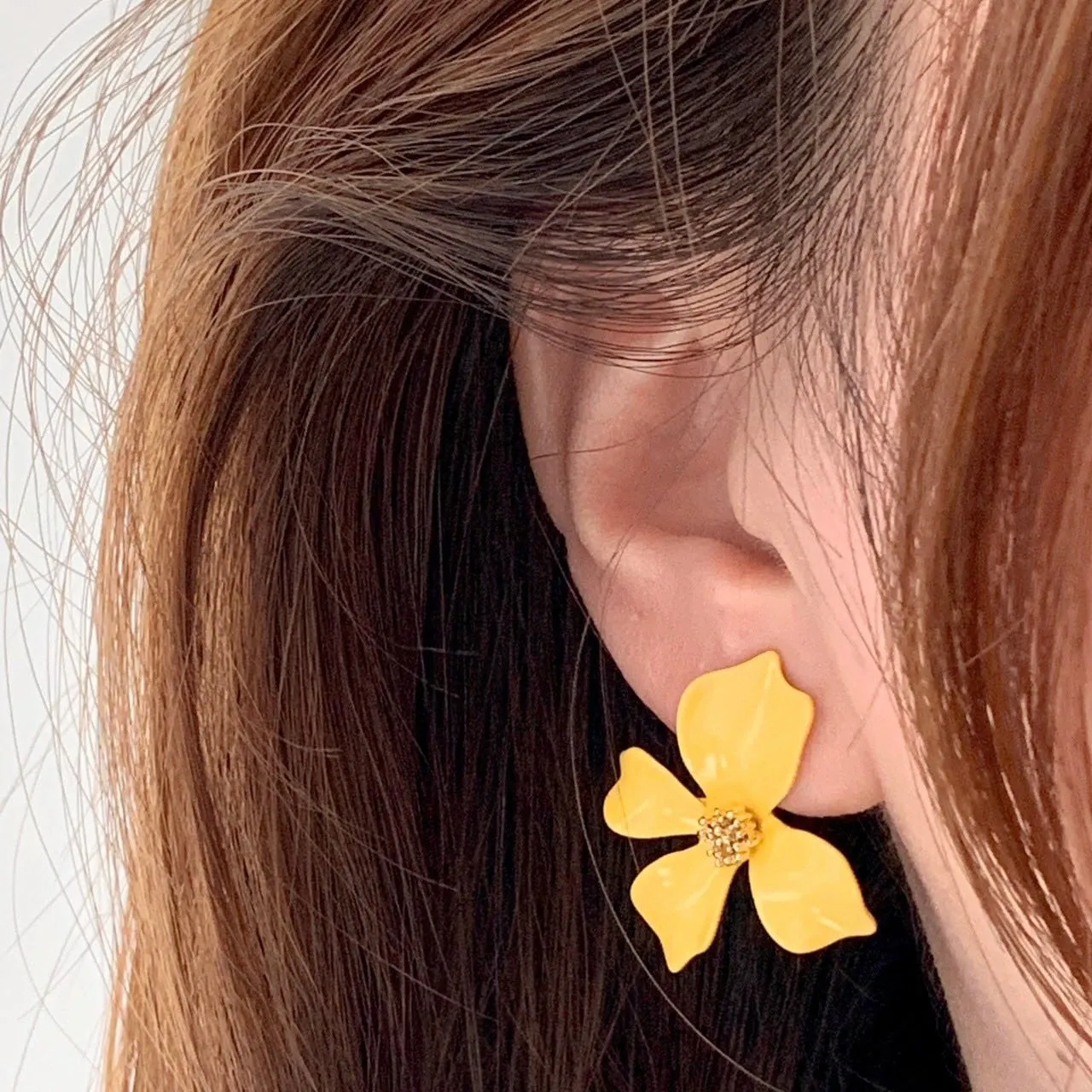 Enamel Flower Earrings