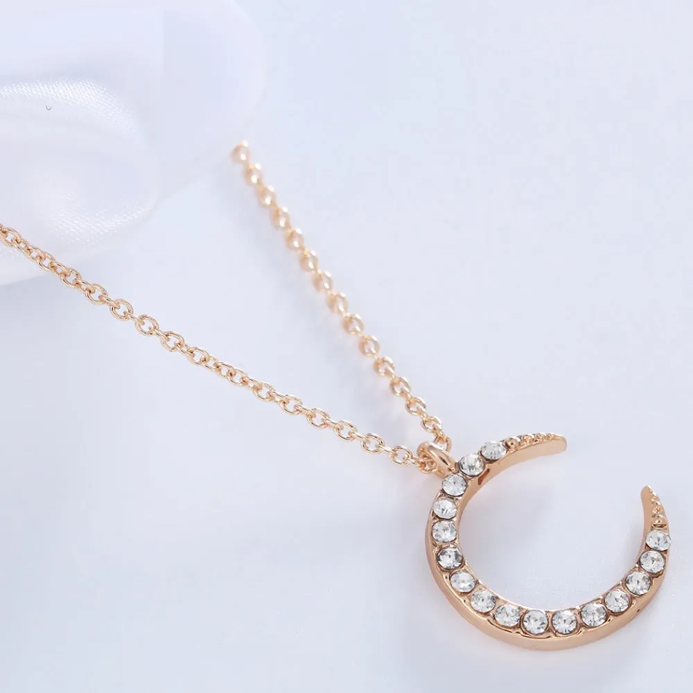 Enchanted Moon & Crystal Drop Necklace