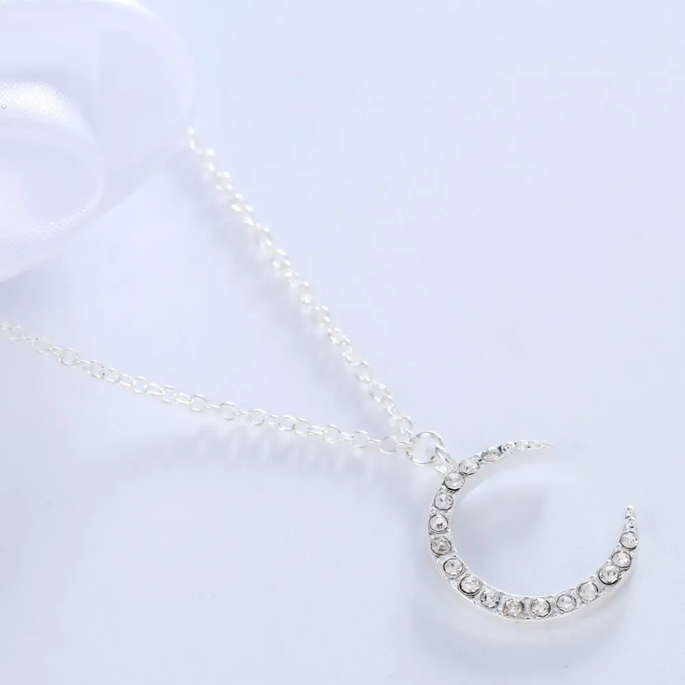 Enchanted Moon & Crystal Drop Necklace
