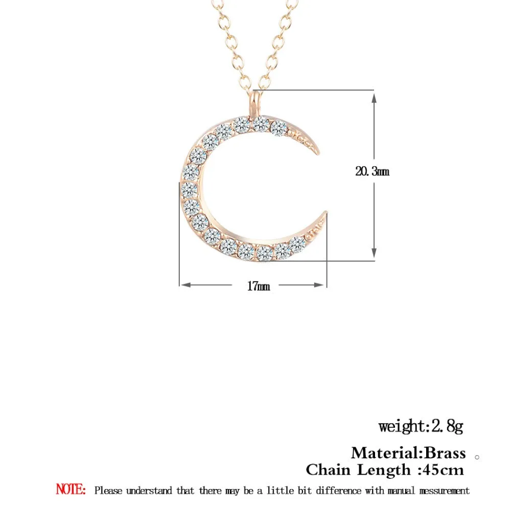 Enchanted Moon & Crystal Drop Necklace