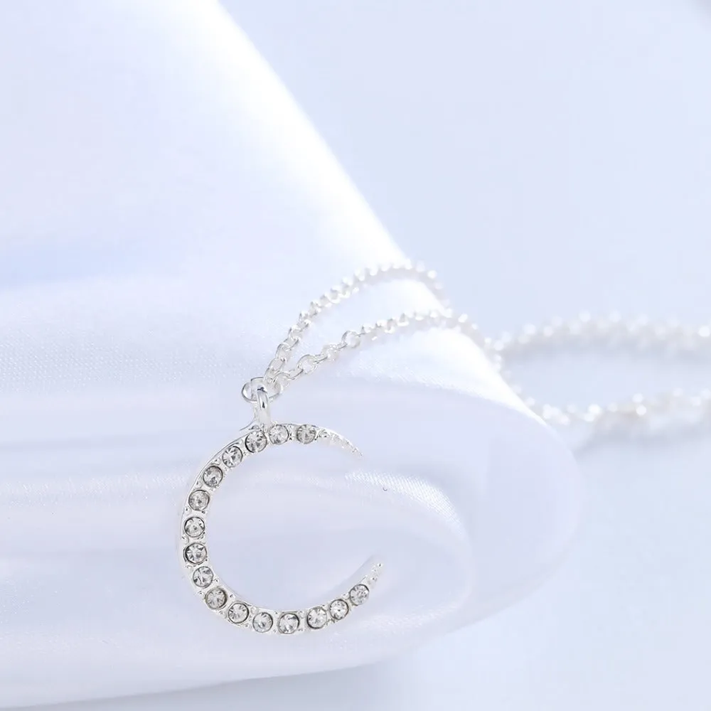 Enchanted Moon & Crystal Drop Necklace