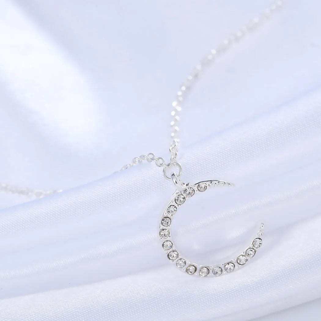 Enchanted Moon & Crystal Drop Necklace