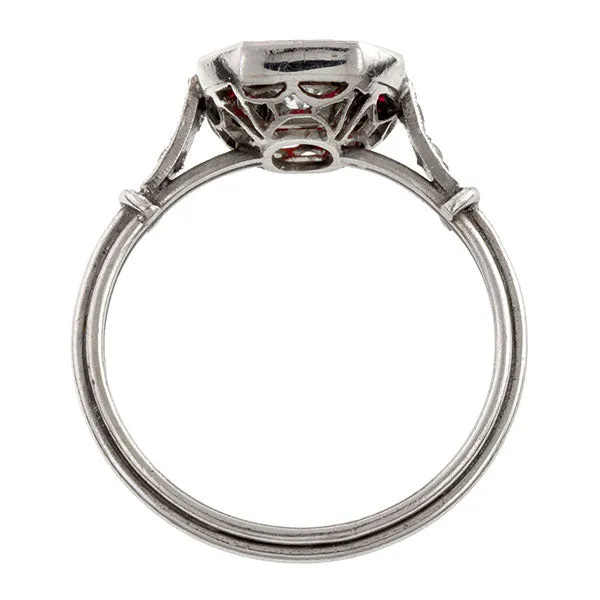 Engagement Ring Diamond & Ruby, 0.45ct