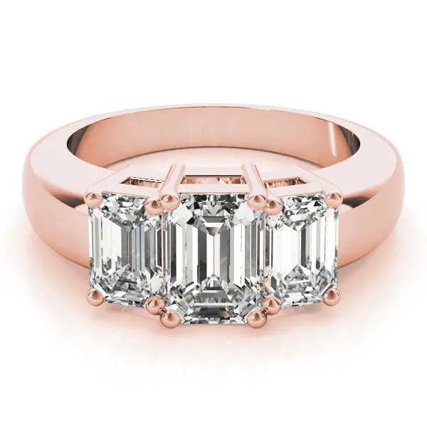 Engagement Rings 3 Stone Emerald - TN81981
