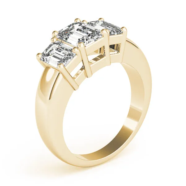 Engagement Rings 3 Stone Emerald - TN81981