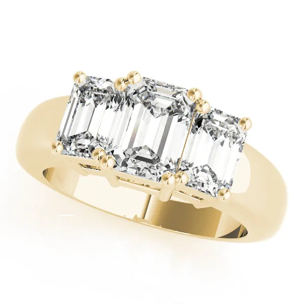 Engagement Rings 3 Stone Emerald - TN81981