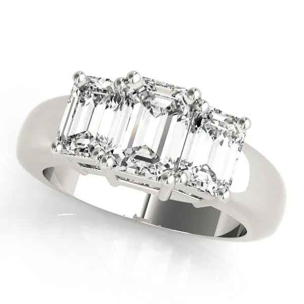 Engagement Rings 3 Stone Emerald - TN81981