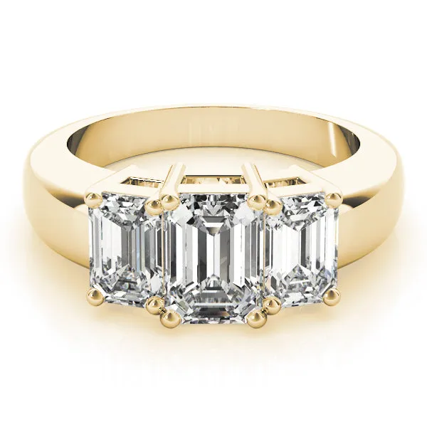 Engagement Rings 3 Stone Emerald - TN81981