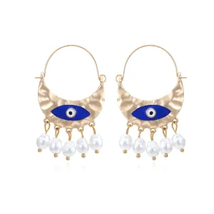 Enthralling Vintage Eye-Shaped Crystal Drop Earrings: An Ethnic Statement Jewelry Piece for the Trendy Woman