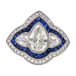 Estate Engagement Ring, Pear Shaped Diamond 1.52ct.