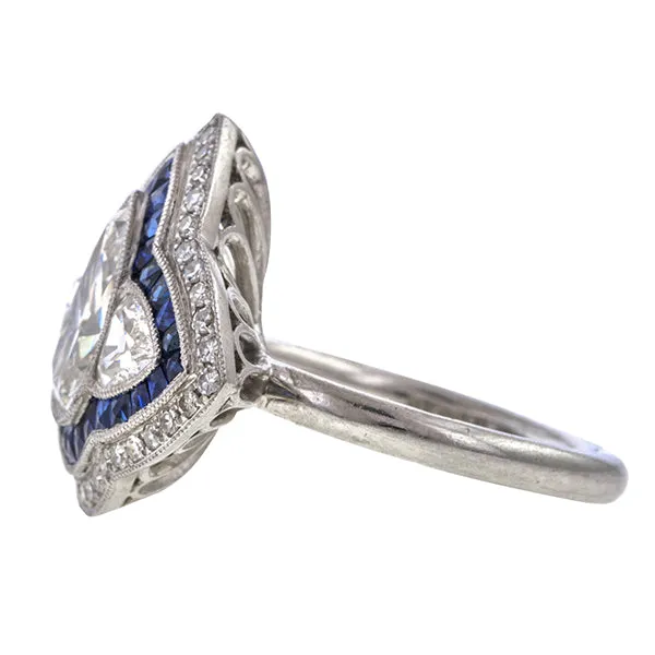 Estate Engagement Ring, Pear Shaped Diamond 1.52ct.