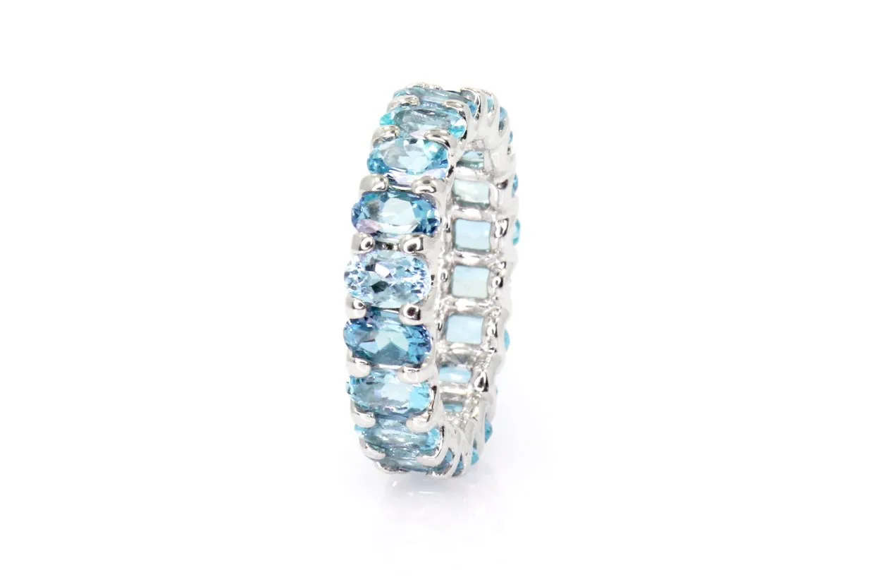 Eternity Ring Aquamarines & Gold