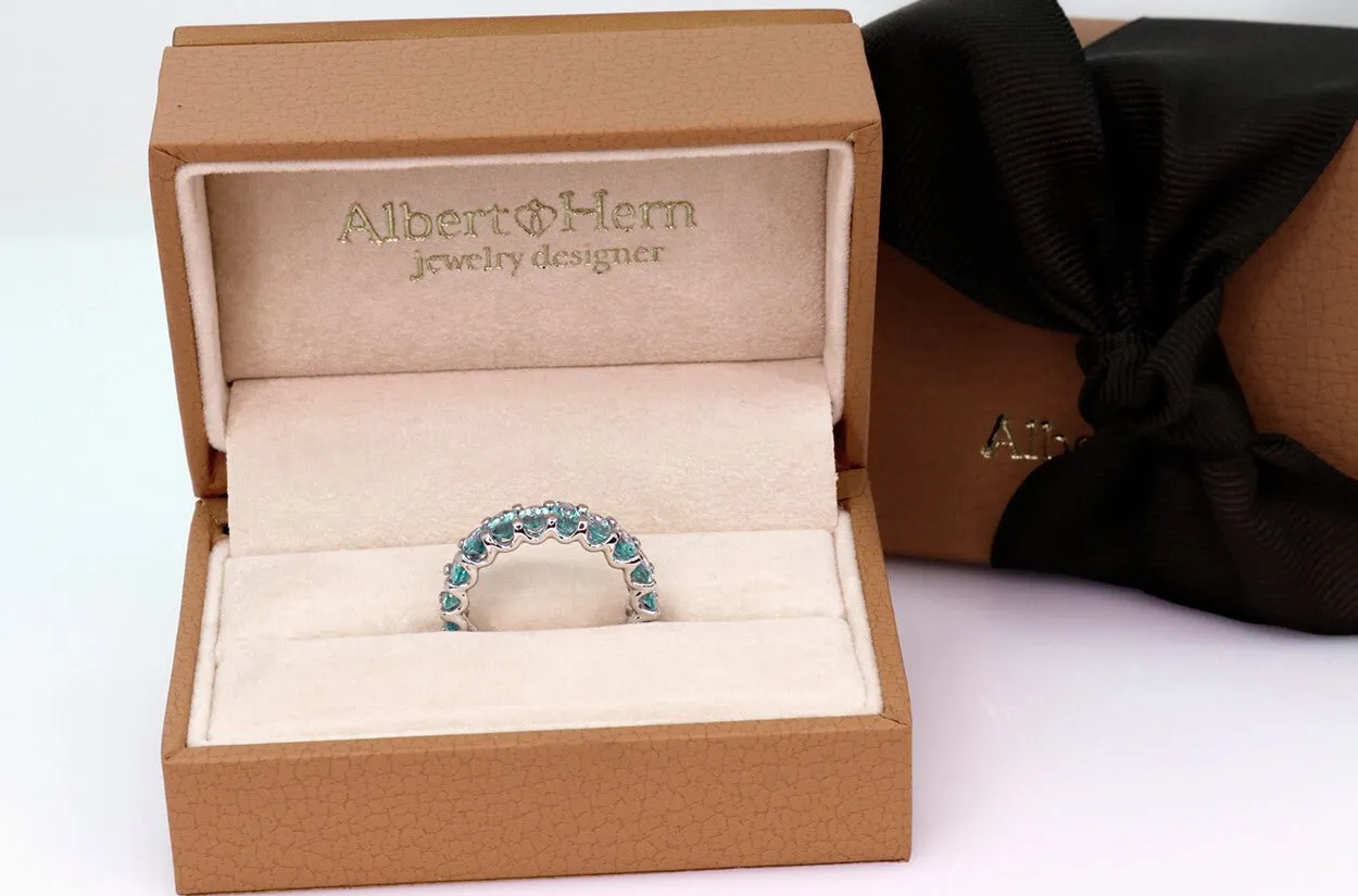 Eternity Ring Aquamarines & Gold