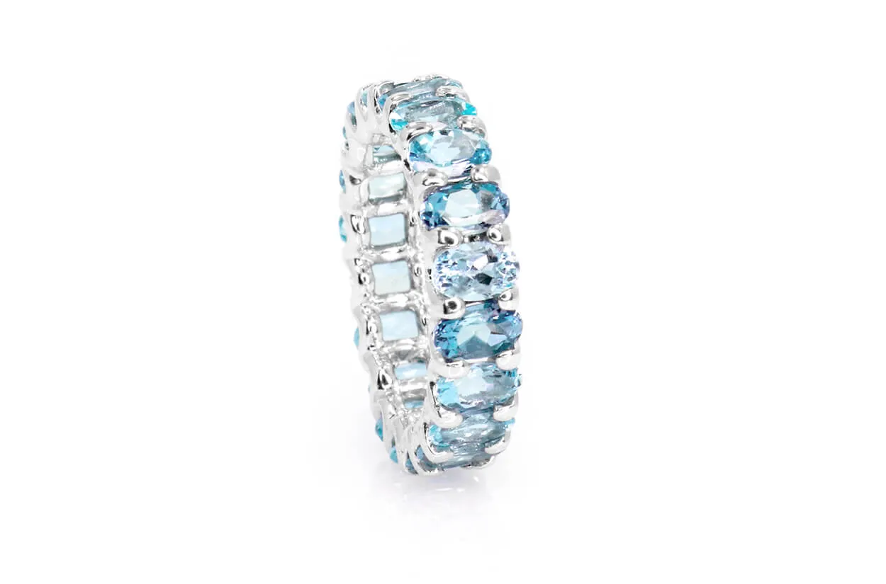 Eternity Ring Aquamarines & Gold