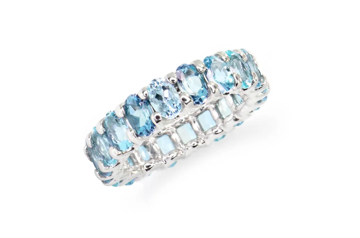 Eternity Ring Aquamarines & Gold