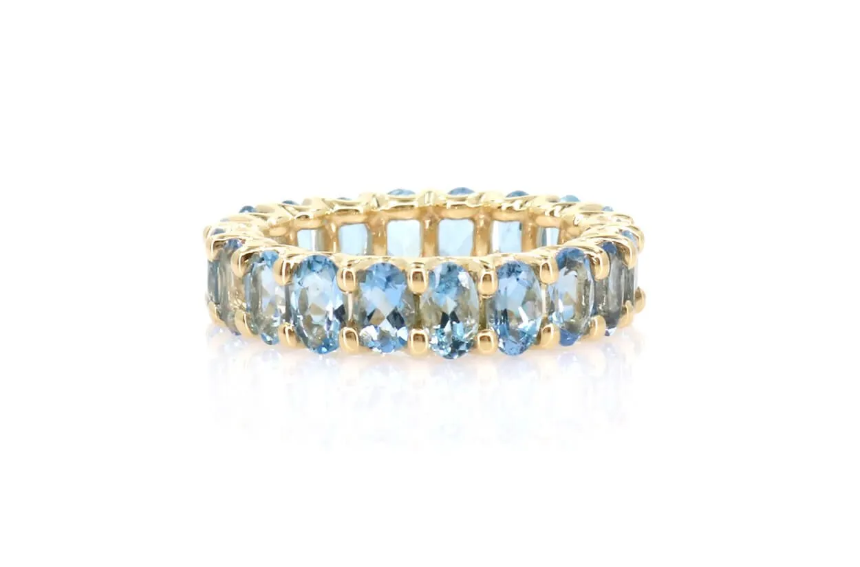Eternity Ring Aquamarines & Gold