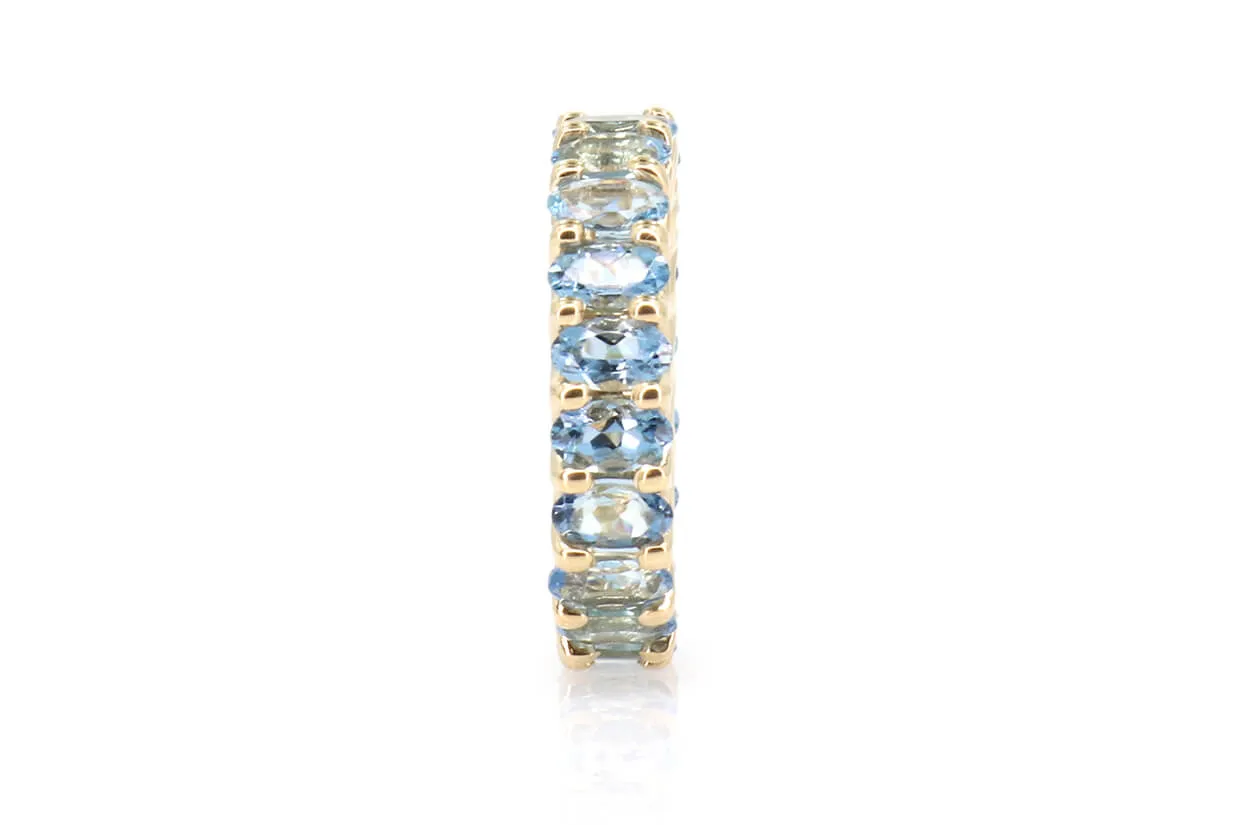 Eternity Ring Aquamarines & Gold