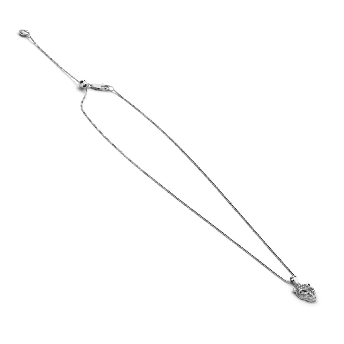Fierce | .925 Sterling Silver | Crystal Cat Infinity Clasp Necklace