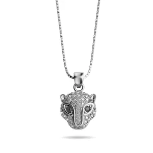 Fierce | .925 Sterling Silver | Crystal Cat Infinity Clasp Necklace