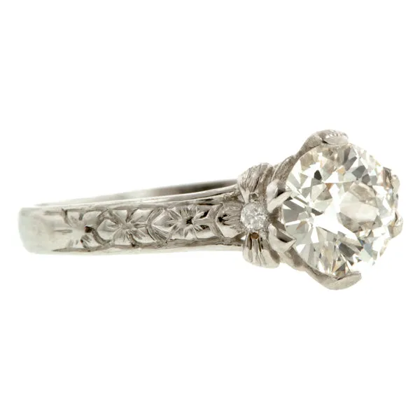 Flower Engagement Ring, Circular Brilliant 0.99ct.- Heirloom by Doyle & Doyle