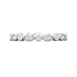 FlyerFit Micropave 14K White Gold Wedding Band
