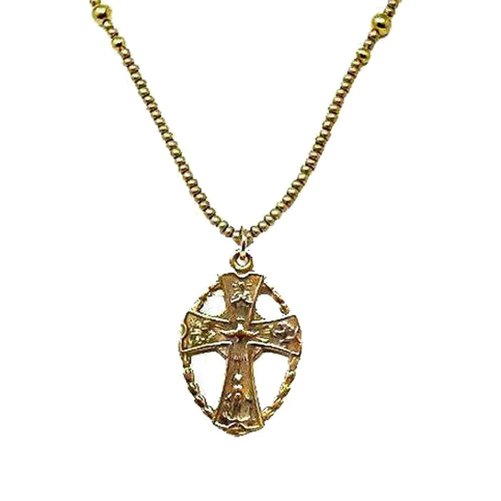 Four Way Cross on Seed Pearls