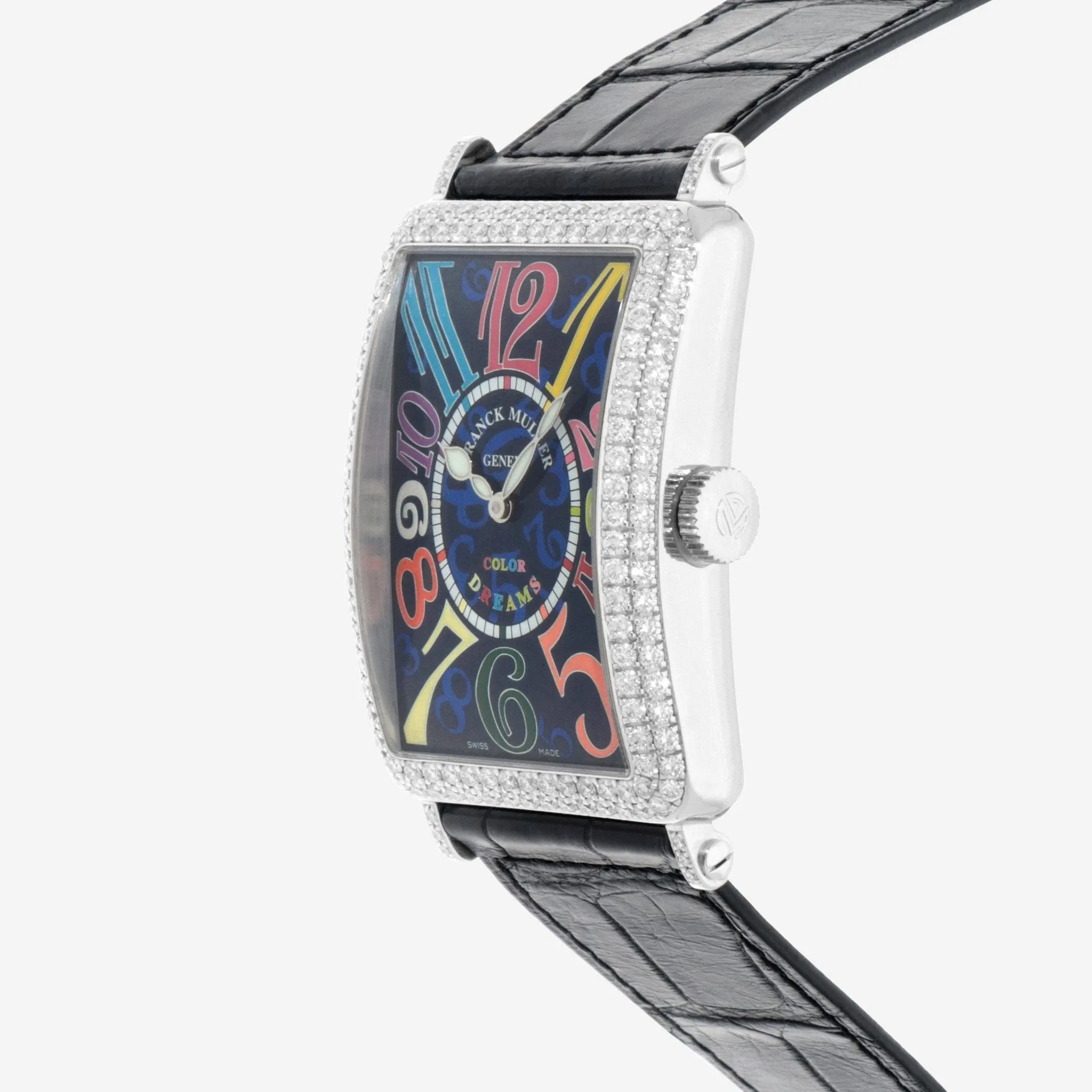 Franck Muller Long Island Color Dreams 18K White Gold Diamond Automatic Unisex Watch 1200SCD