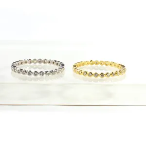Full Eternity CZ Band Ring - Gold and Silver