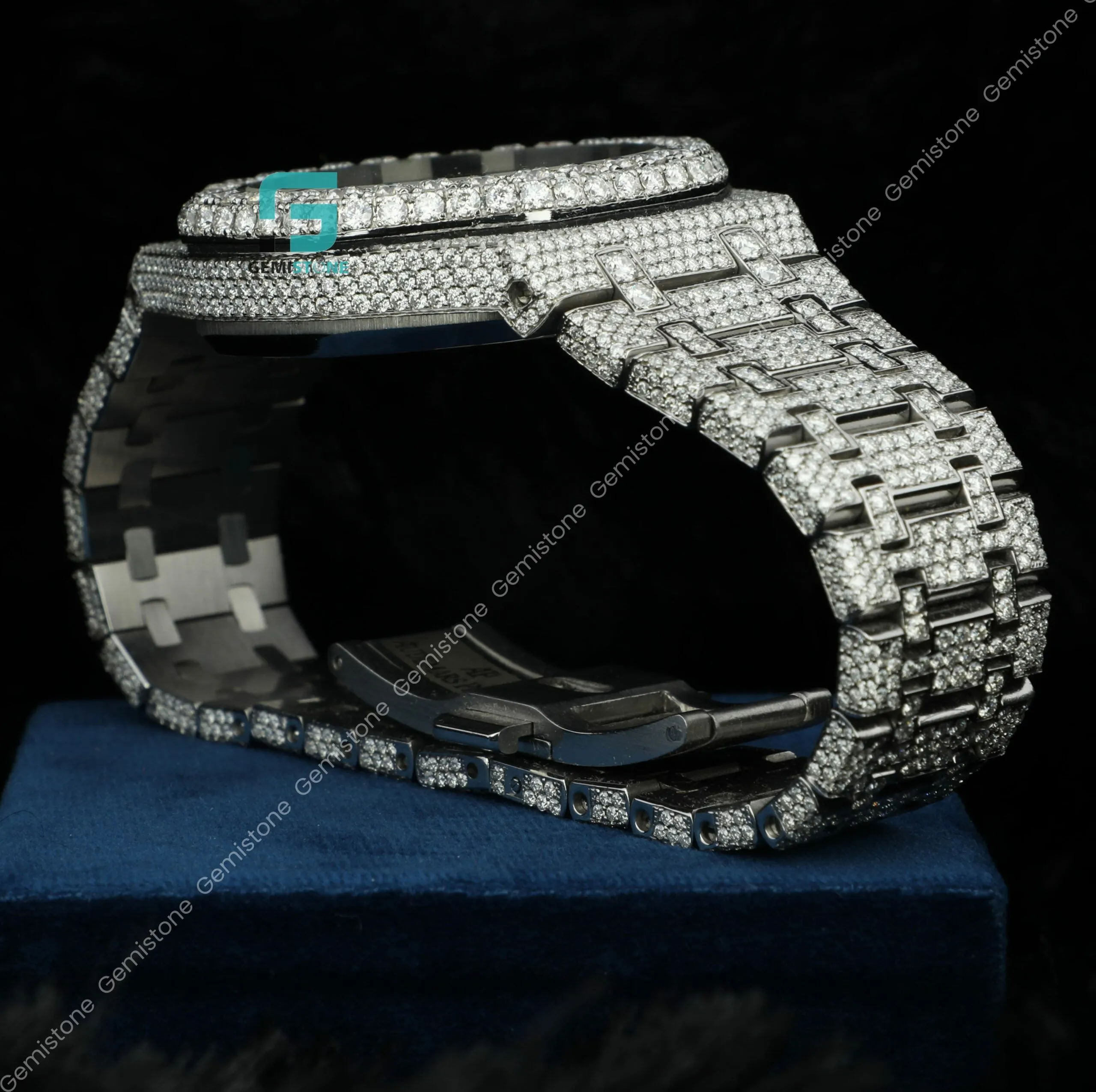 Fully Studded Royal Oak Chronograph Iced Diamond Watch For Men