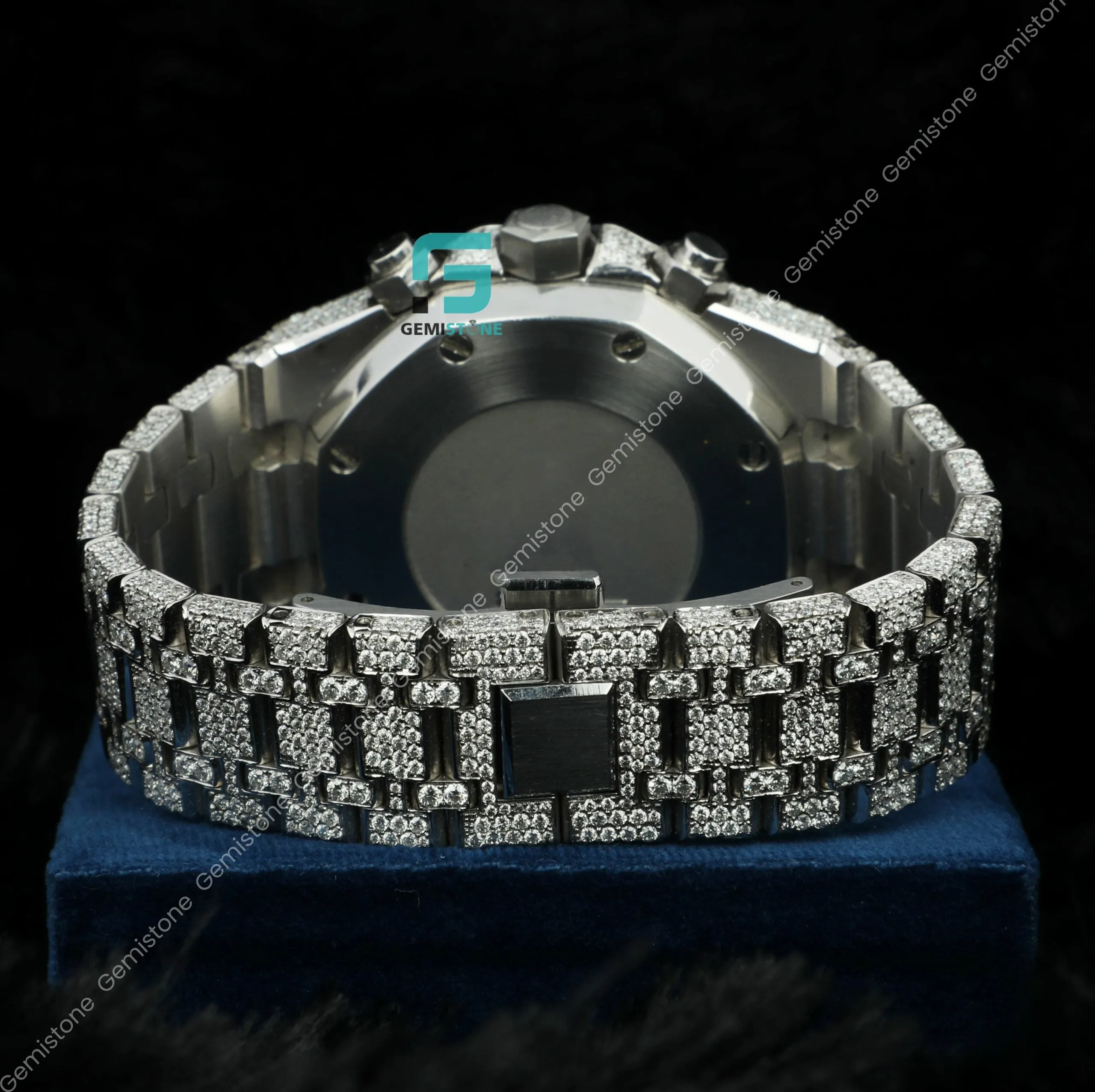 Fully Studded Royal Oak Chronograph Iced Diamond Watch For Men