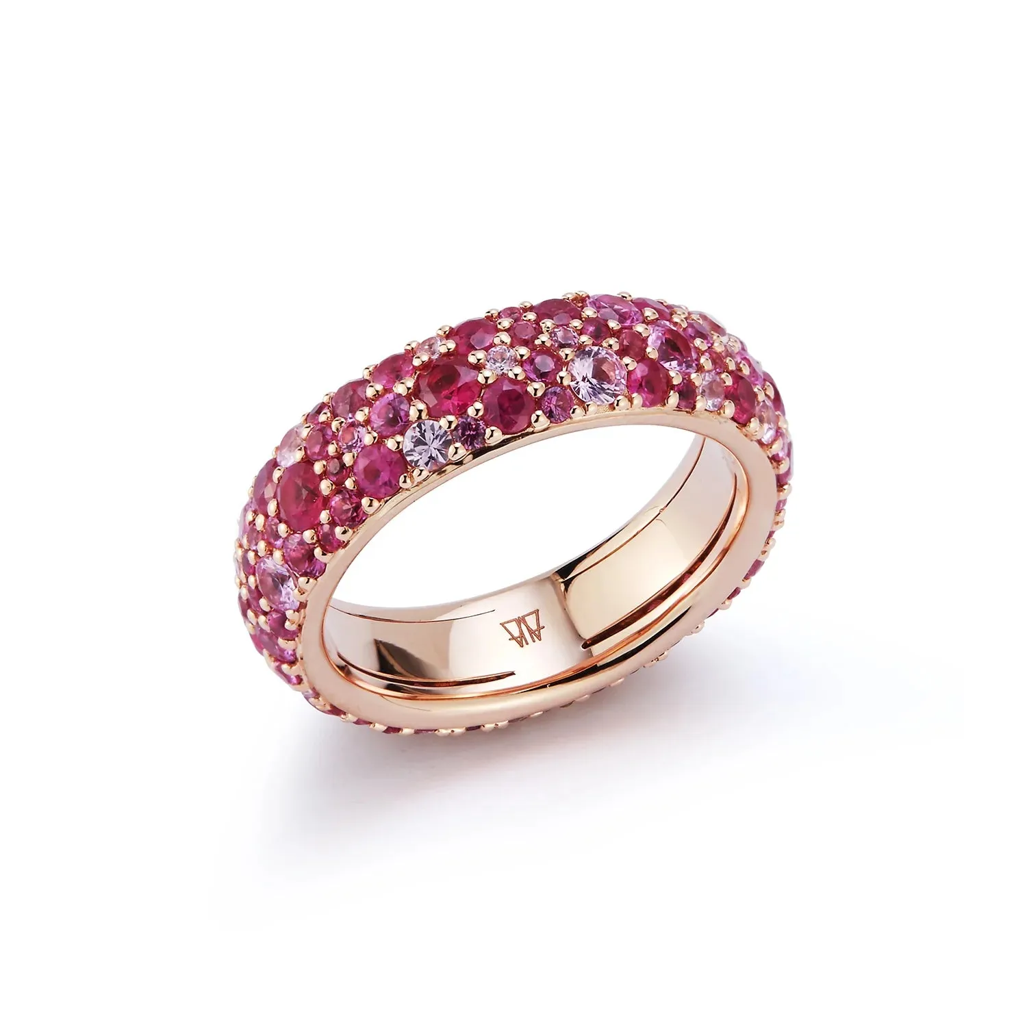 Gemstone or Champagne Diamond Eternity Band Ring