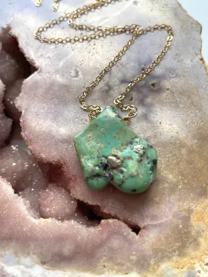 Genuine Arizona Turquoise Necklace  Crystal Necklace