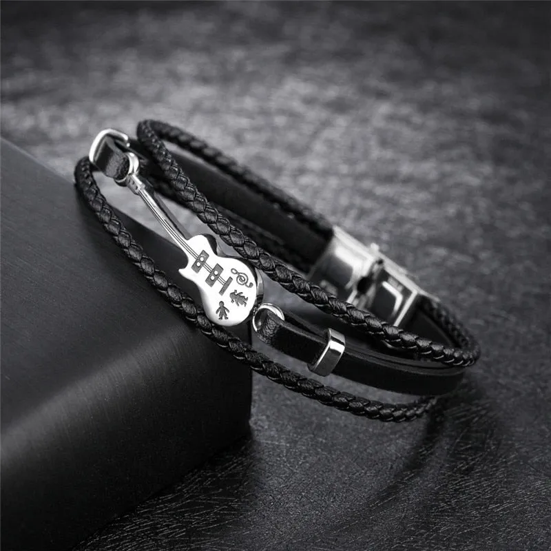 Genuine Leather Guitar Bracelet